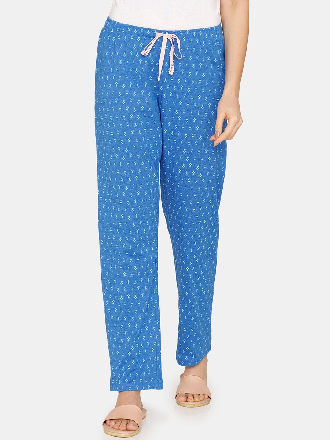 

Rosaline by Zivame Women Printed Cotton Lounge Pants, Blue
