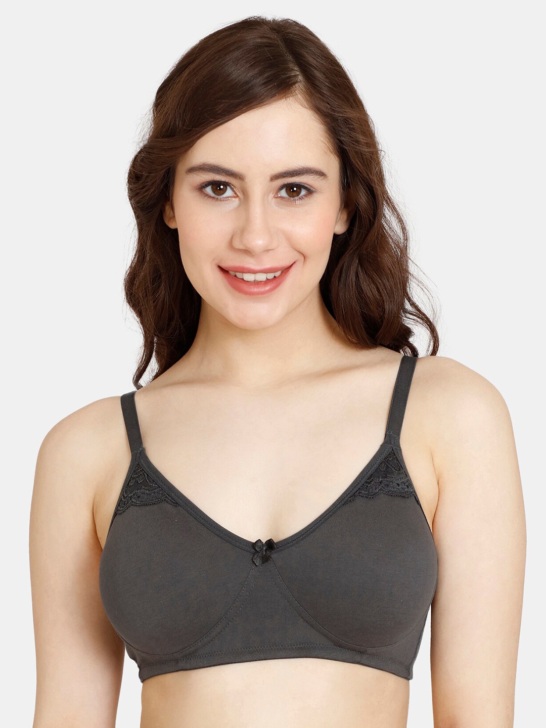 

Rosaline by Zivame Non-Wired Non-Padded Full Coverage Bra, Grey