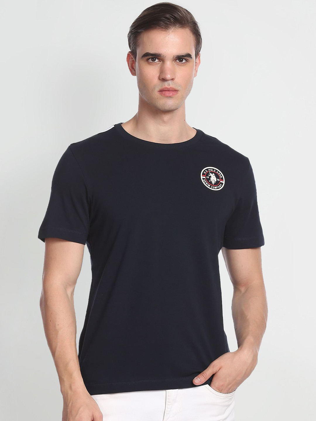 

U.S. Polo Assn. Denim Co. Crew Neck Pure Cotton T-Shirt, Blue