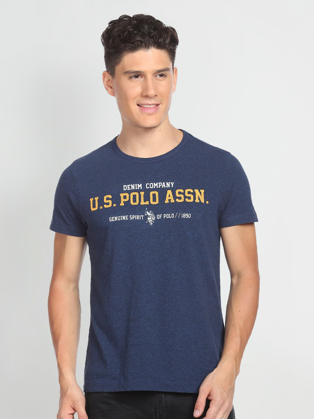 

U.S. Polo Assn. Denim Co. Typography Printed Regular Fit T-shirt, Blue