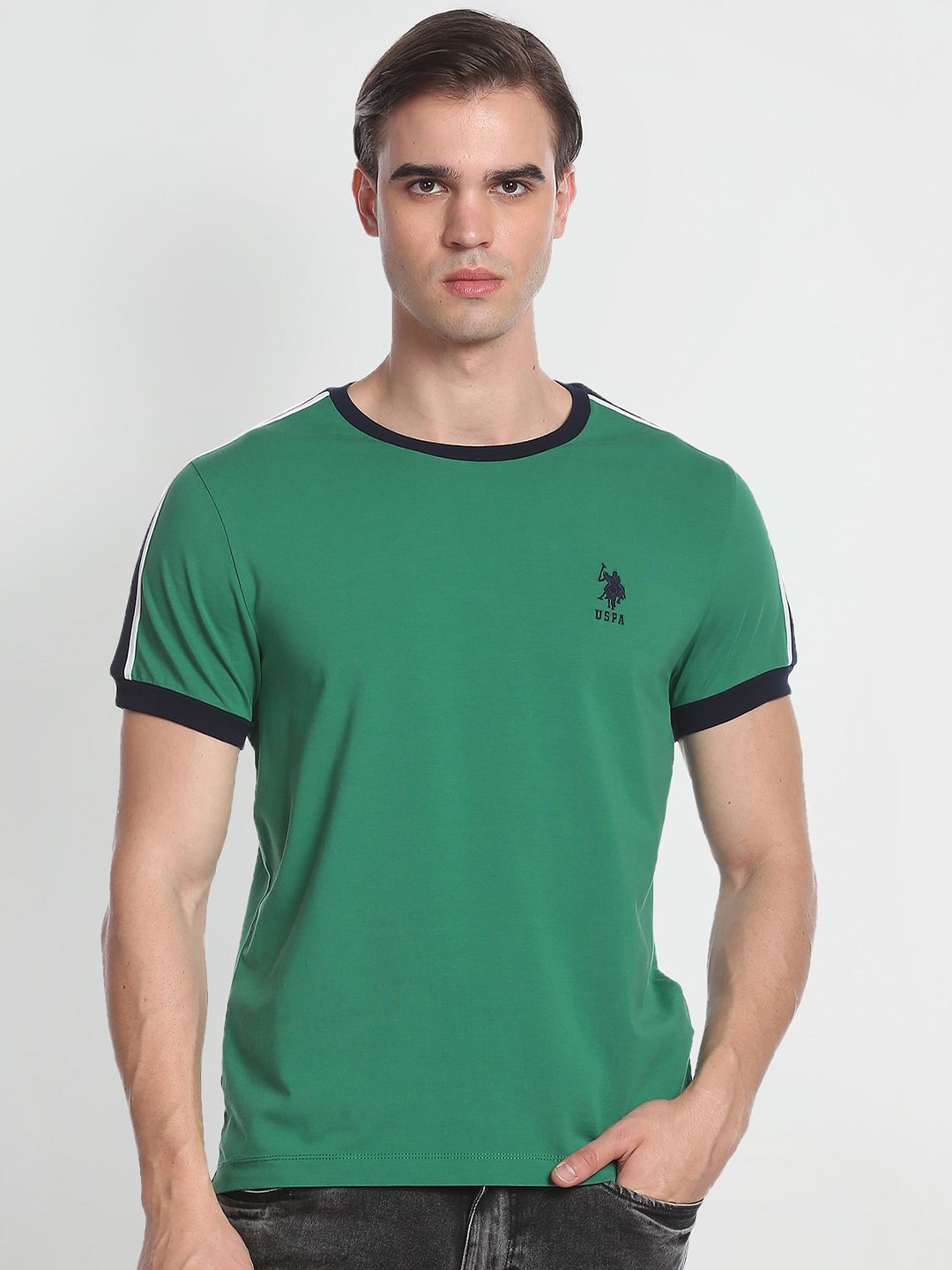 

U.S. Polo Assn. Denim Co. Crew Neck Knitted T-Shirt, Green