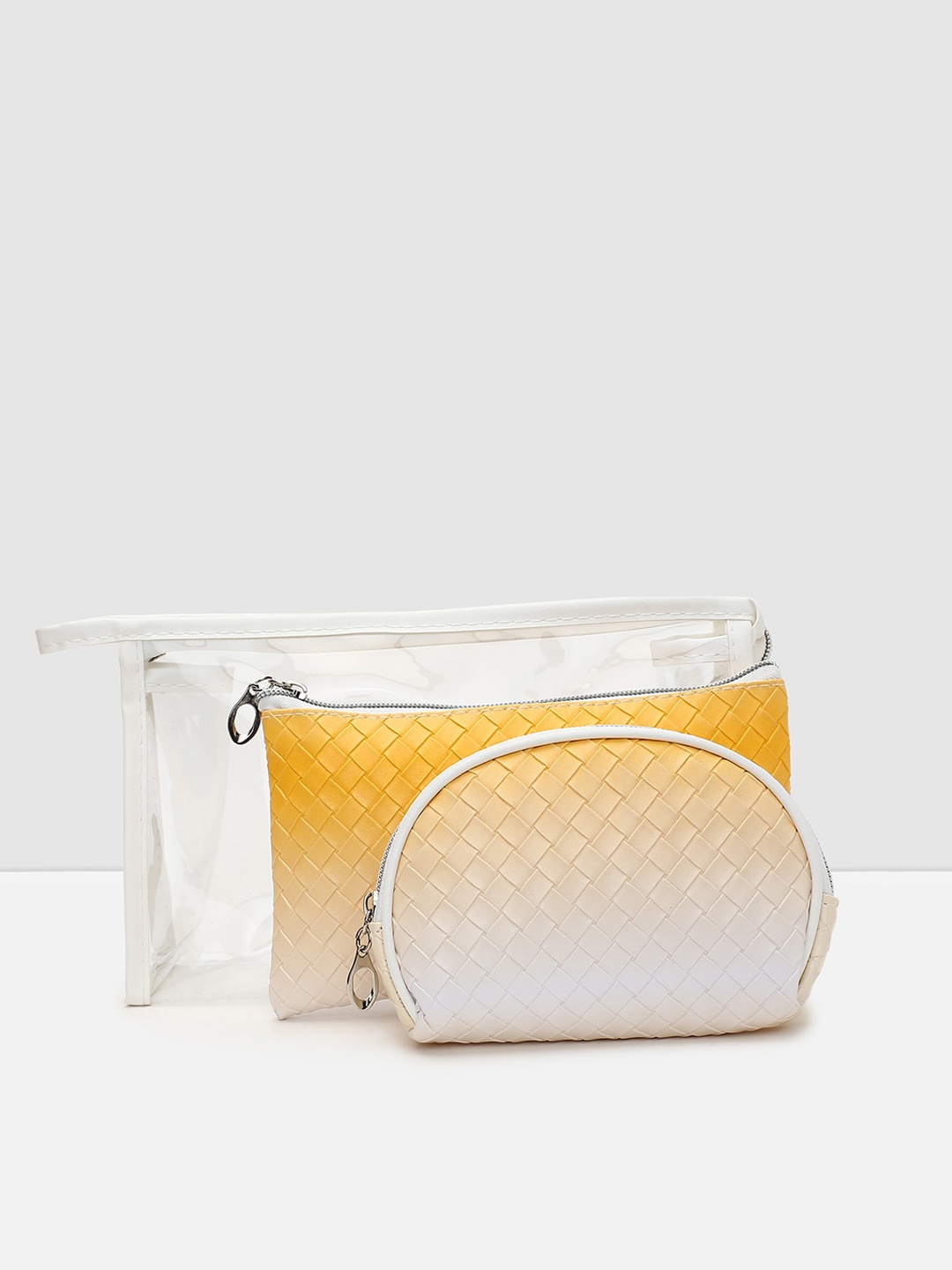 

max Women Set Of 3 Textured Travel Accessory, Yellow