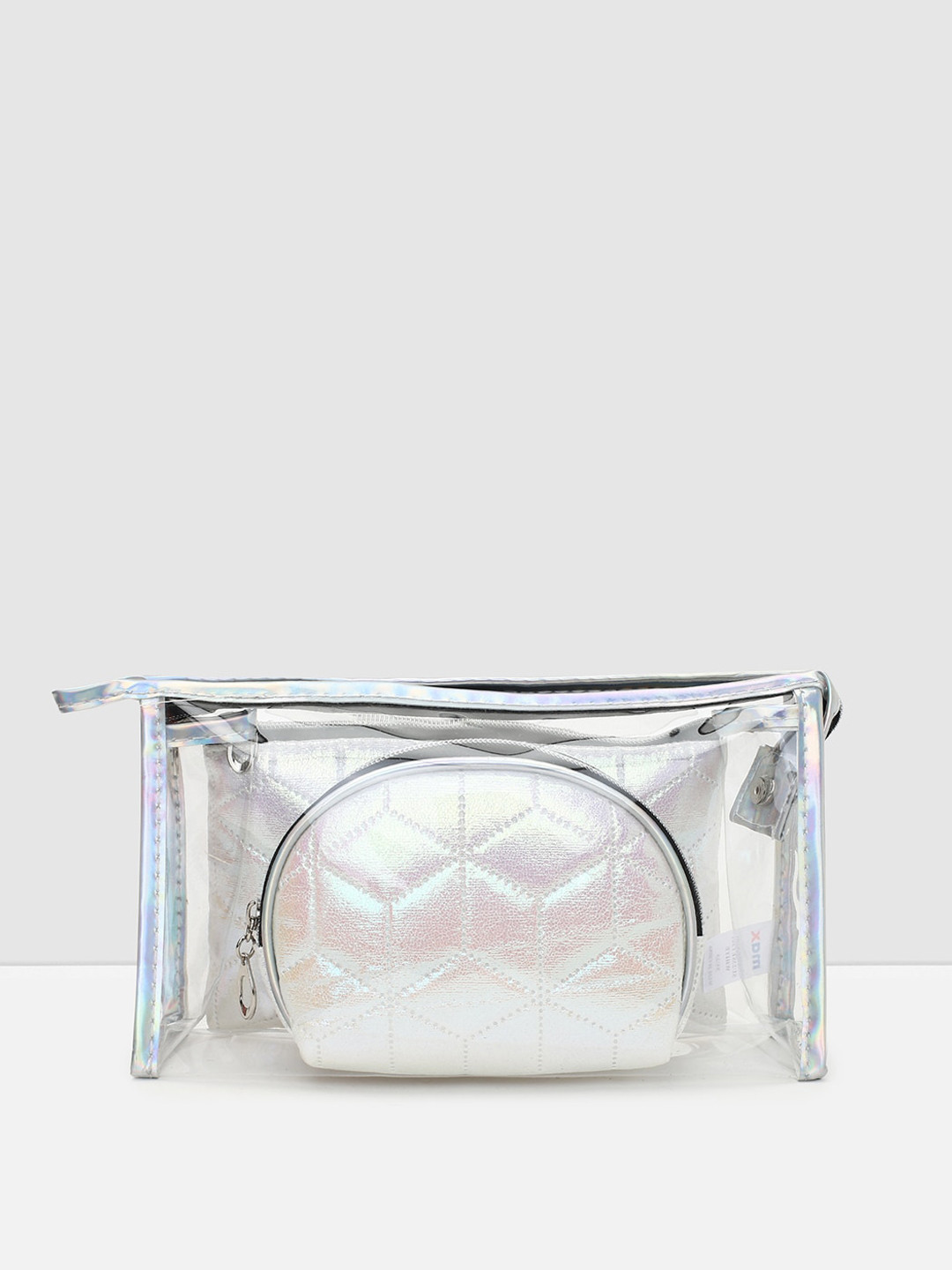 

max Set Of 3 Self Design Travel Pouch, White