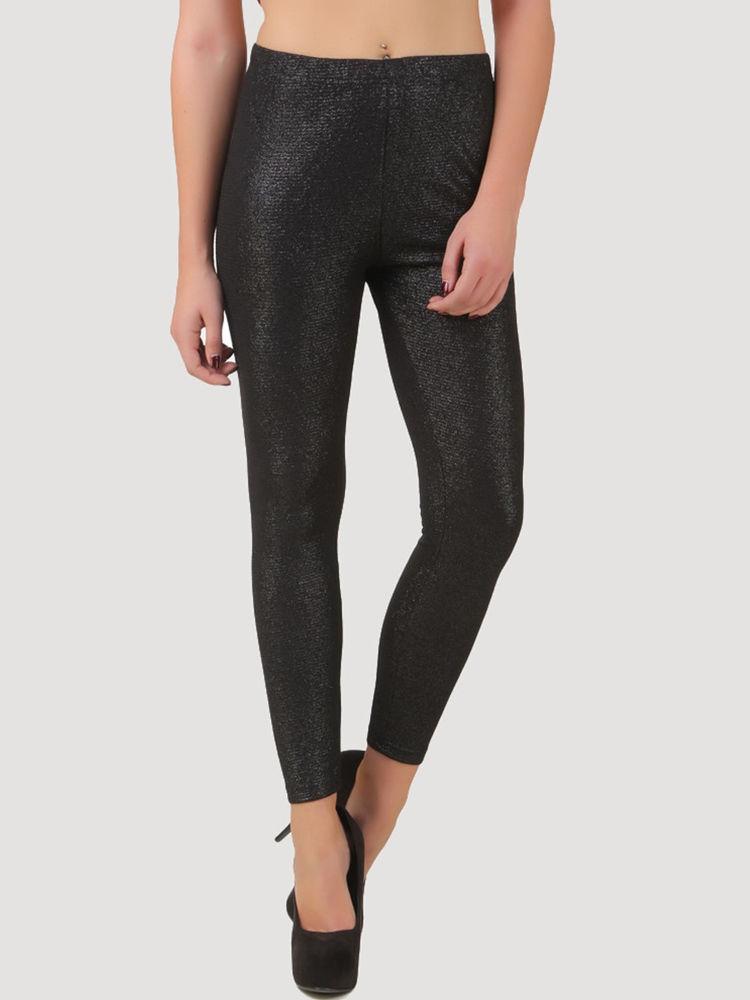 

Flur Women Shimmer Detailed Skinny-Fit Ankle-Length Leggings, Black