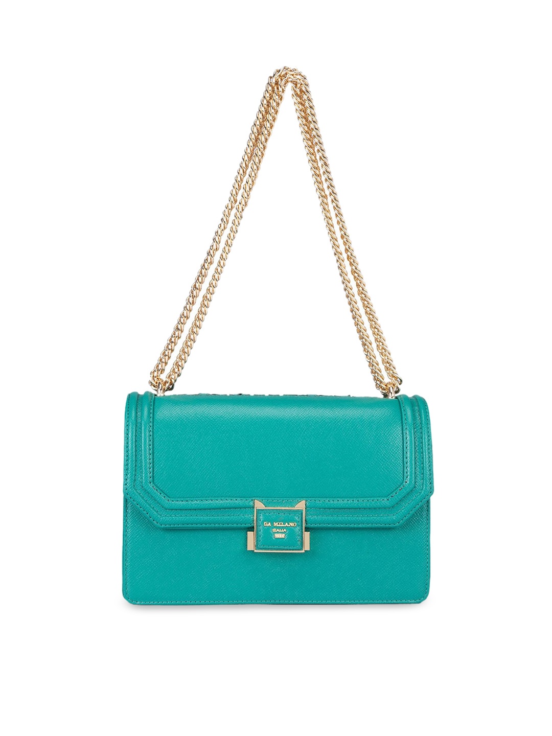 

Da Milano Textured Leather Structured Shoulder Bag, Green