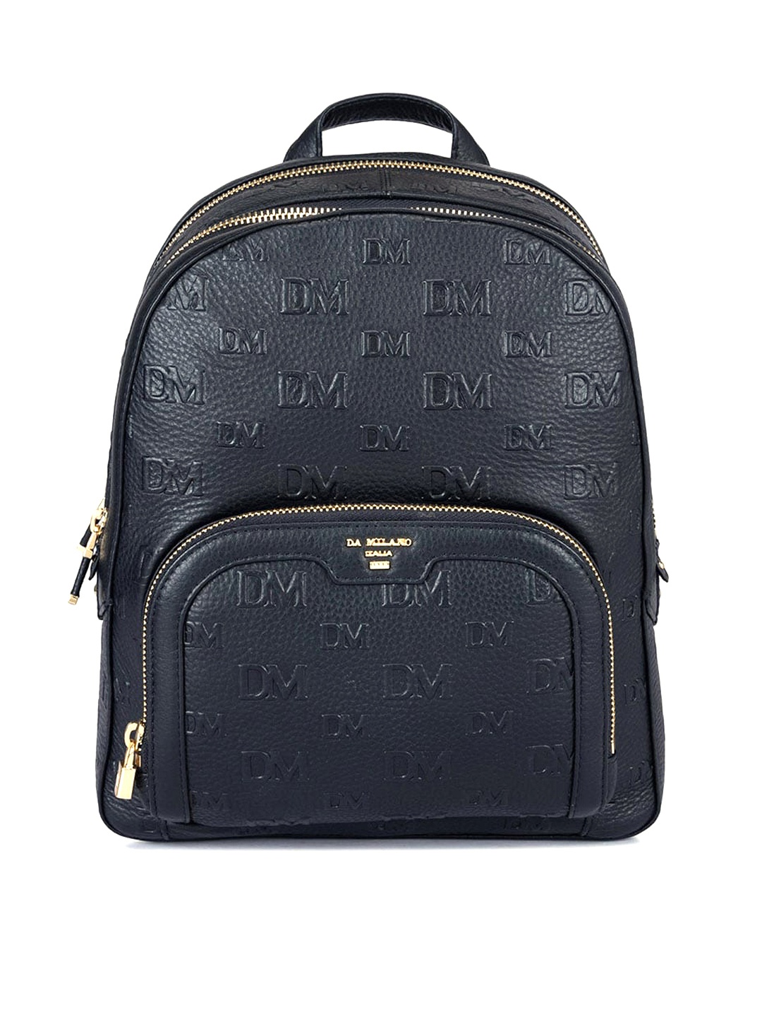 

Da Milano Textured Leather Backpack, Black