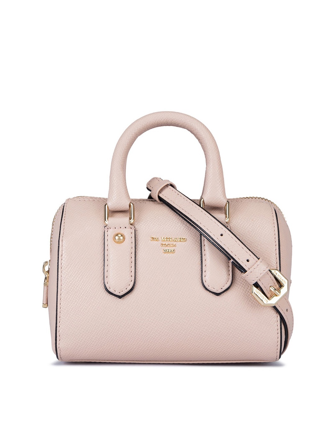 

Da Milano Women Textured Leather Bowling Handheld Bag, Pink