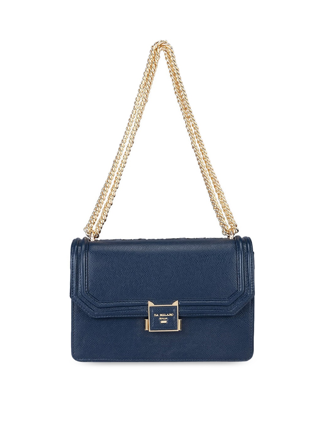 

Da Milano Leather Structured Sling Bag, Blue