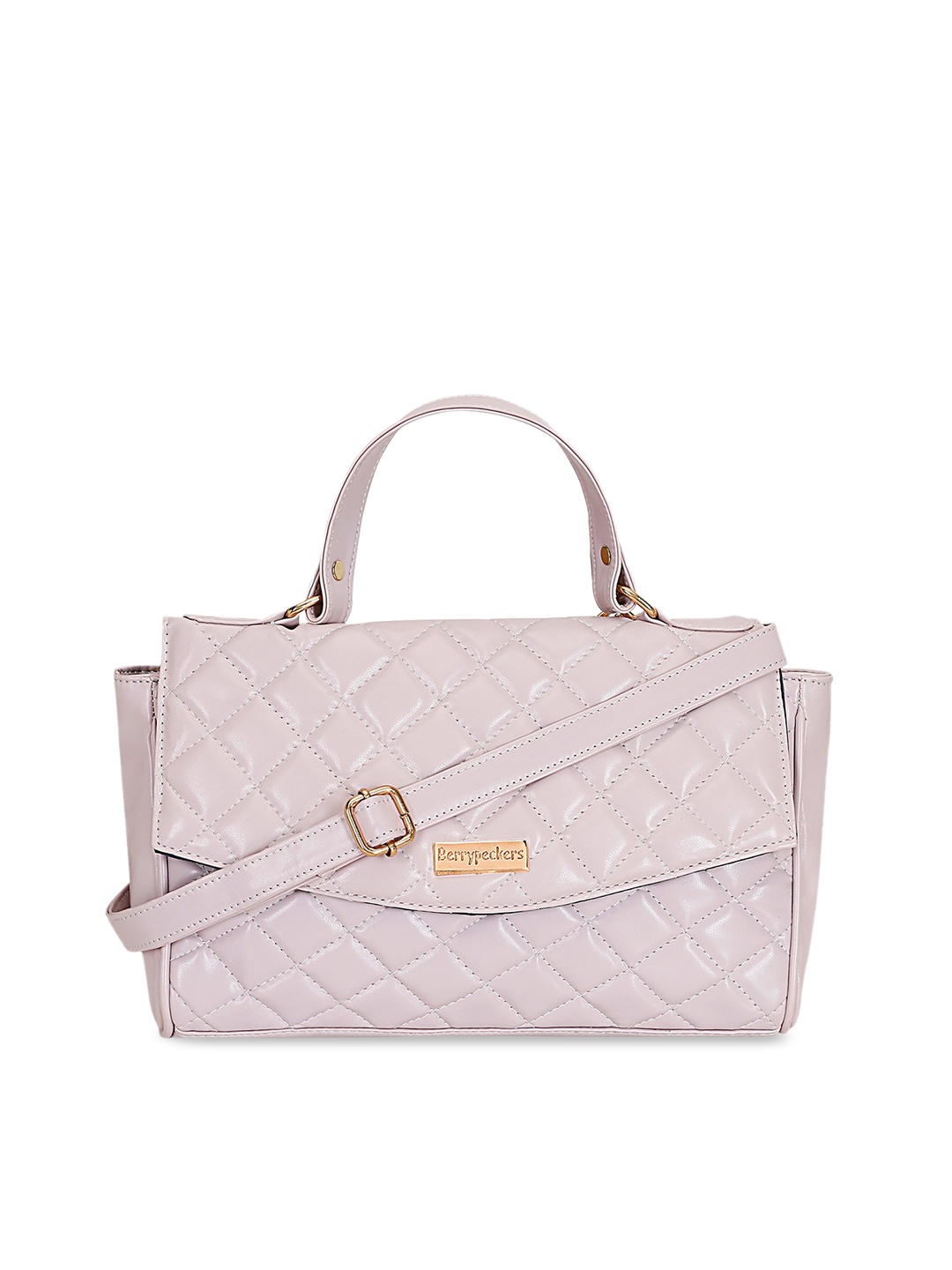 

Berrypeckers Textured Structured Satchel with Quilted, Lavender