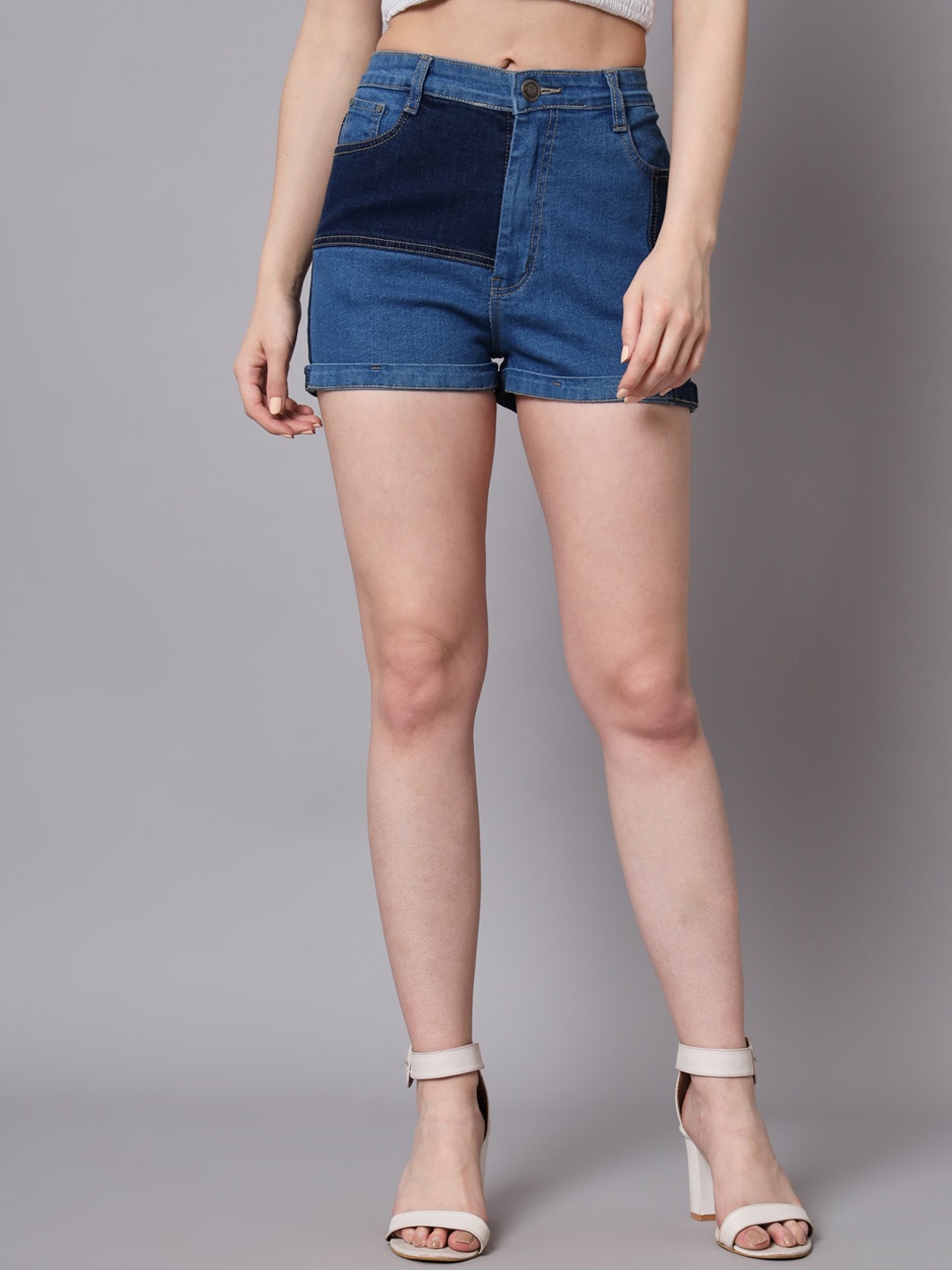 

The Dry State Women Skinny Fit Denim Denim Shorts, Blue