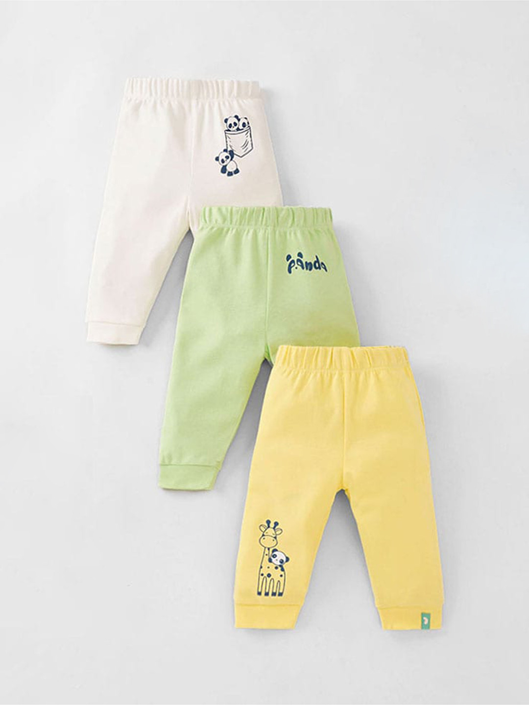 

Ed-a-Mamma Baby Infant Boys Pack Of 3 Printed Cotton Joggers, Yellow