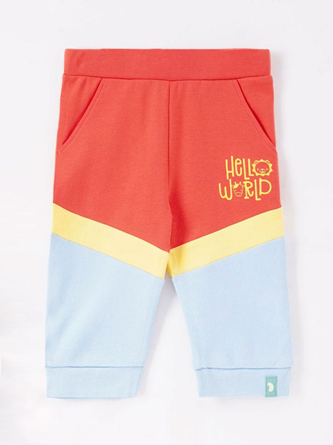 

Ed-a-Mamma Baby Infant Boys Colourblocked Cotton Joggers, Orange