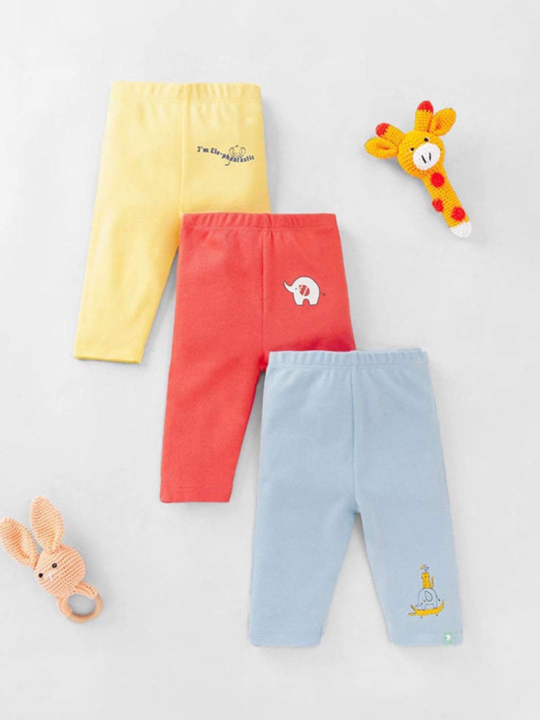 

Ed-a-Mamma Baby Infant Boys Pack Of 3 Pure Cotton Joggers, Red