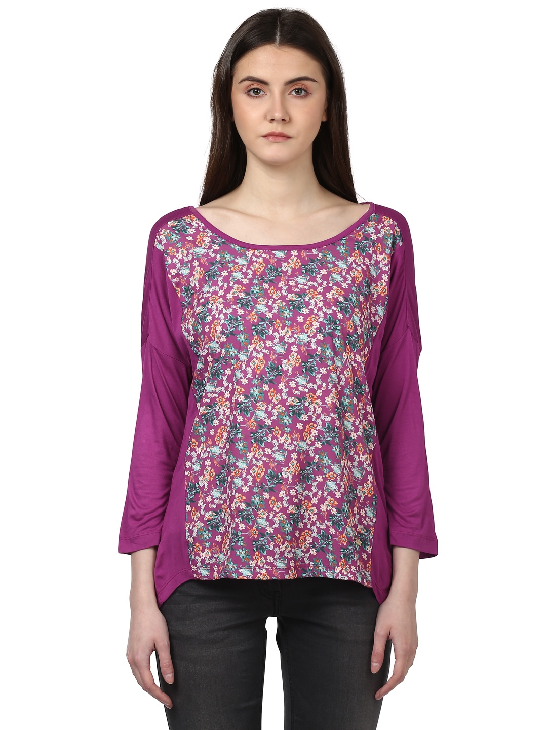 

Park Avenue Women Purple Floral Print Top