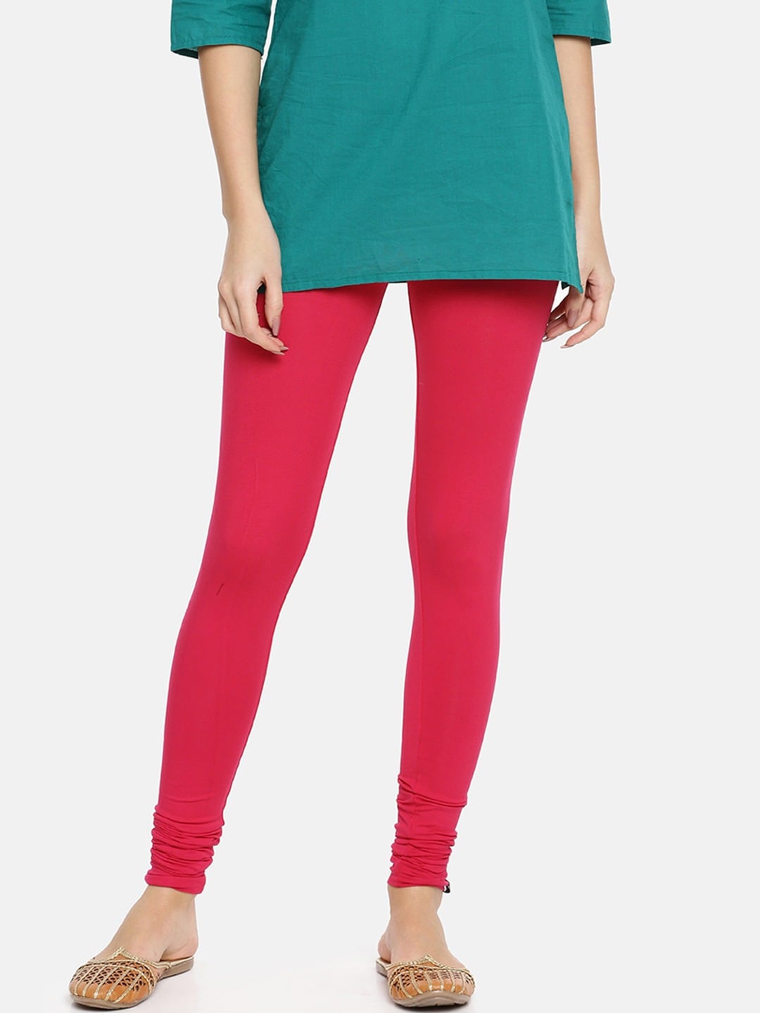 

TWIN BIRDS Women Churidar Length Leggings, Pink
