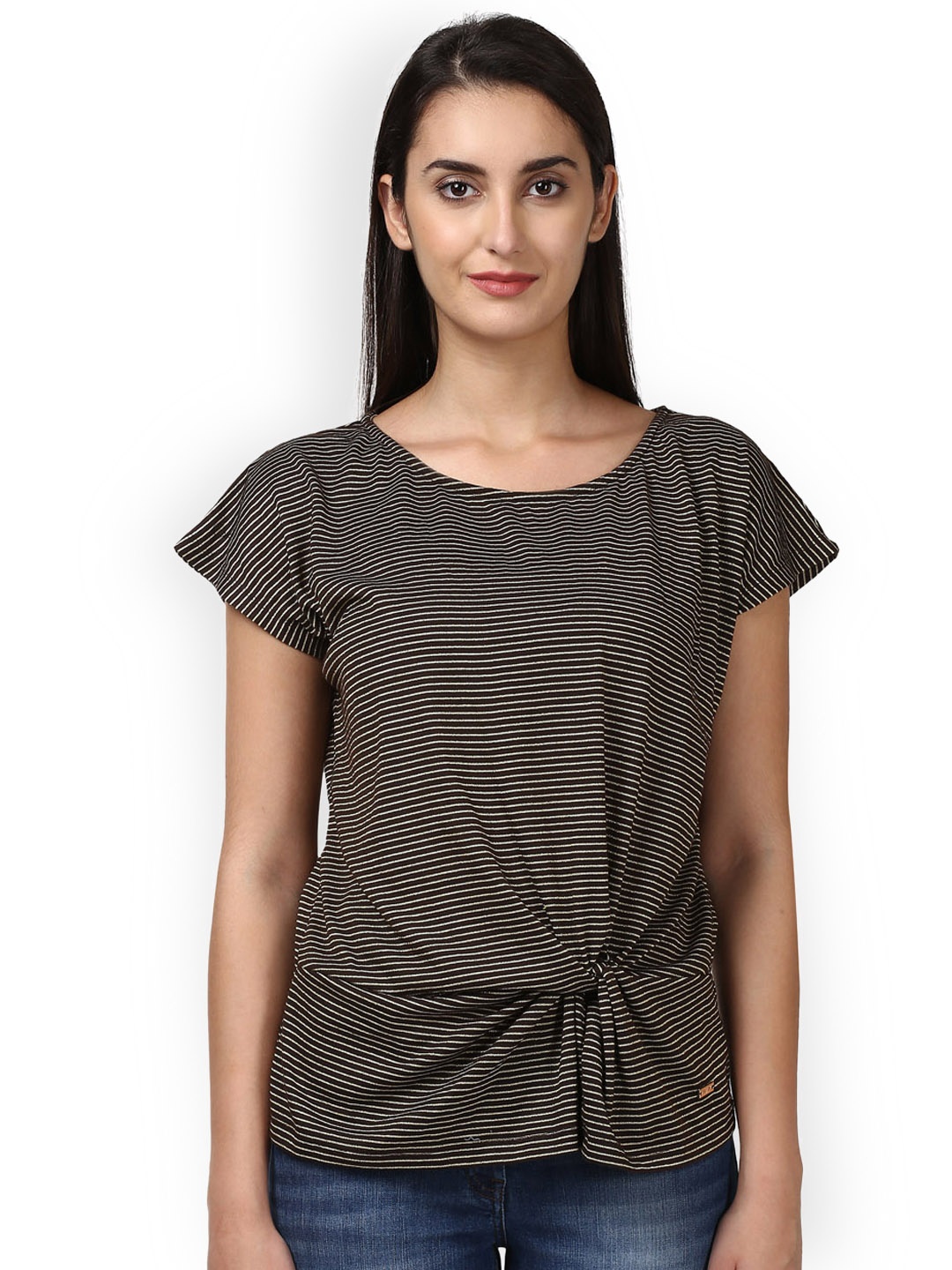 

Park Avenue Women Brown Striped Top