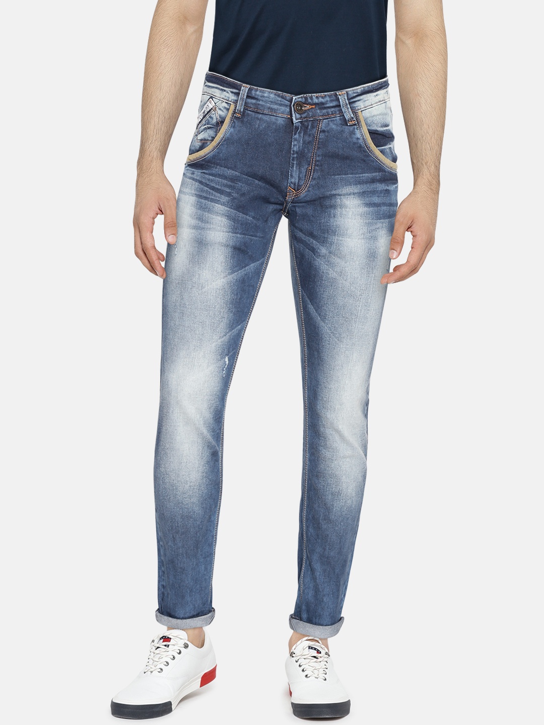 

SPYKAR Men Blue Skinny Fit Low-Rise Low Distress Jeans