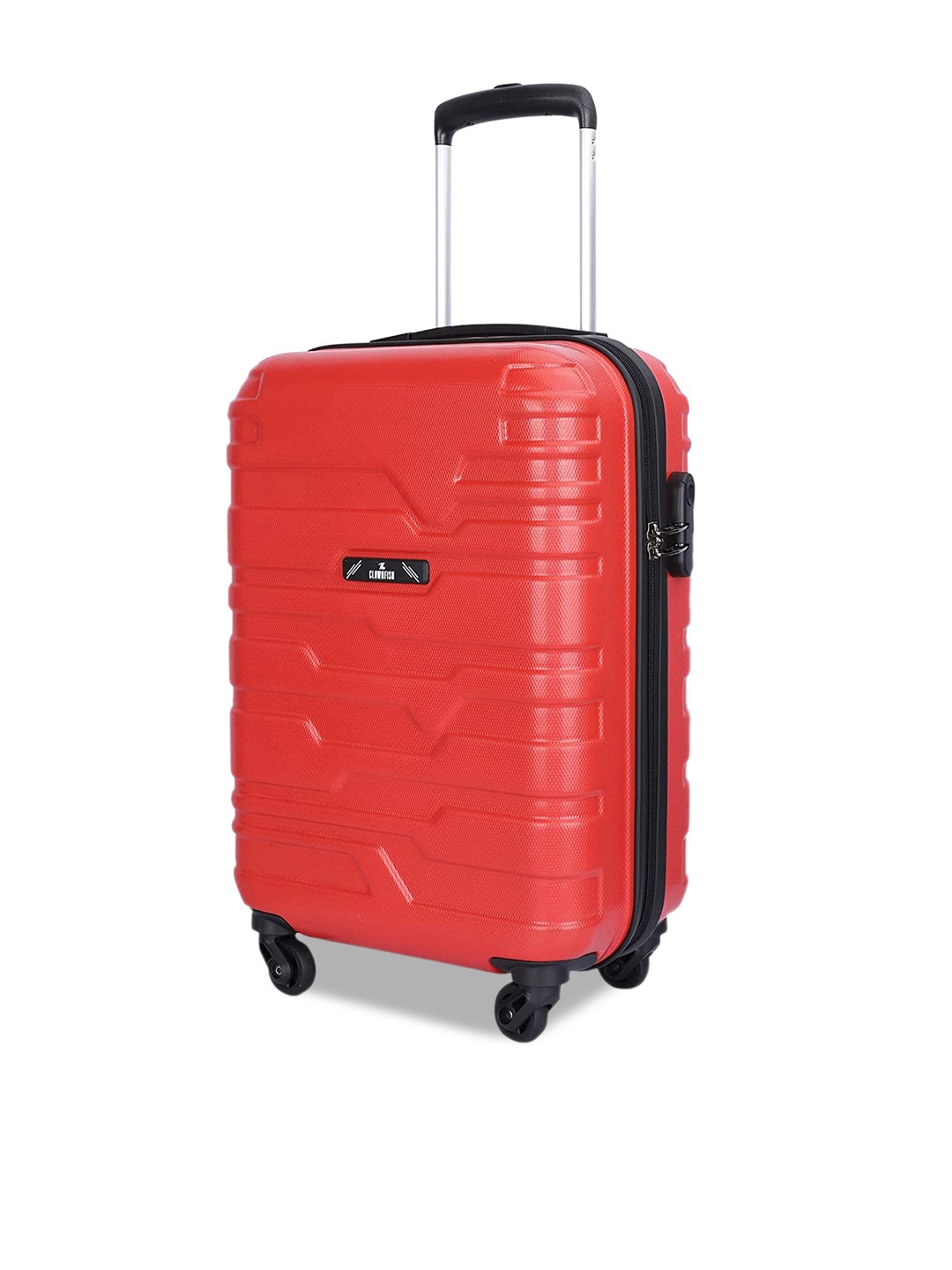 

THE CLOWNFISH Arsenio Textured Hard Case Medium Trolley Bag 435 L, Red
