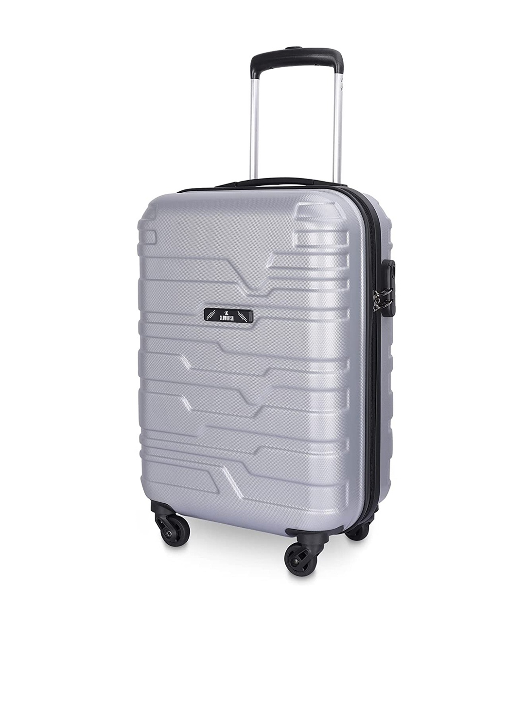 

THE CLOWNFISH Arsenio Series Luggage Textured Hard-Sided Medium Trolley Bag, Grey