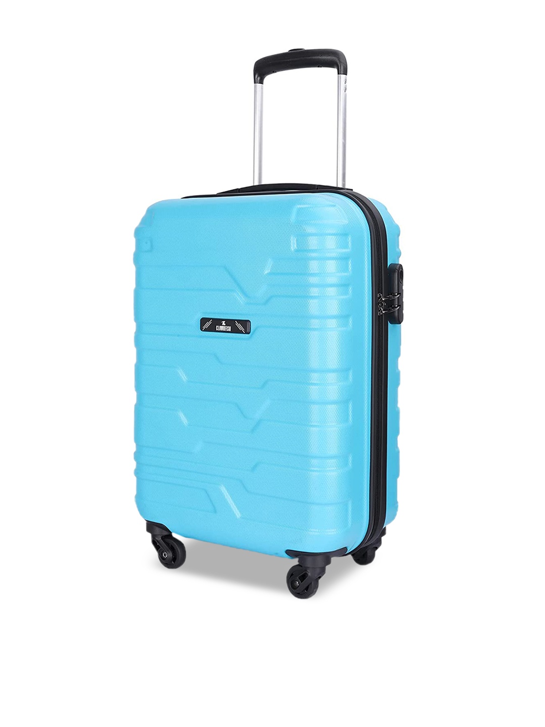 

THE CLOWNFISH Textured Hard Case Scratch-Resistant Medium Trolley Bag, Blue