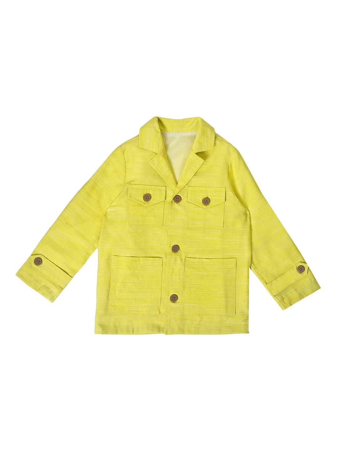 

MiArcus Boys Cotton Single-Breasted Blazer, Yellow