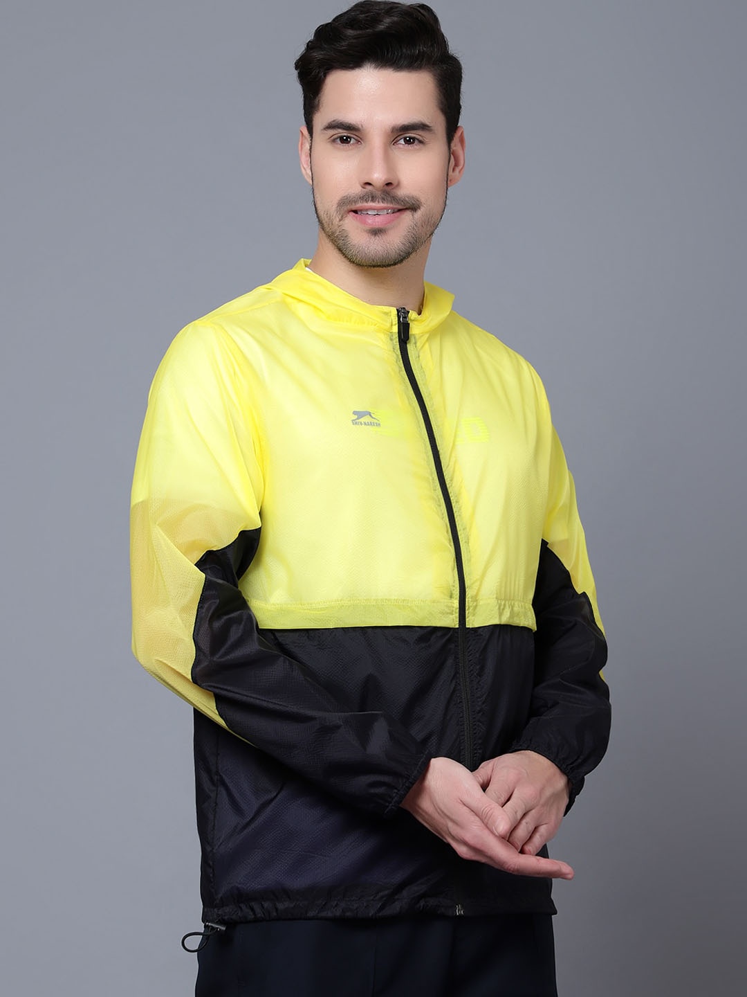 

Shiv Naresh Men Colourblocked Lightweight Running Sporty Jacket, Yellow