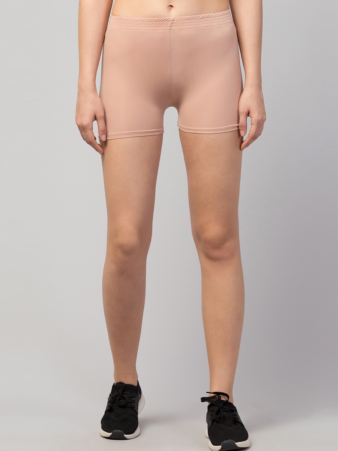 

Apraa & Parma Women Skinny Fit e-Dry Technology Biker Shorts, Beige