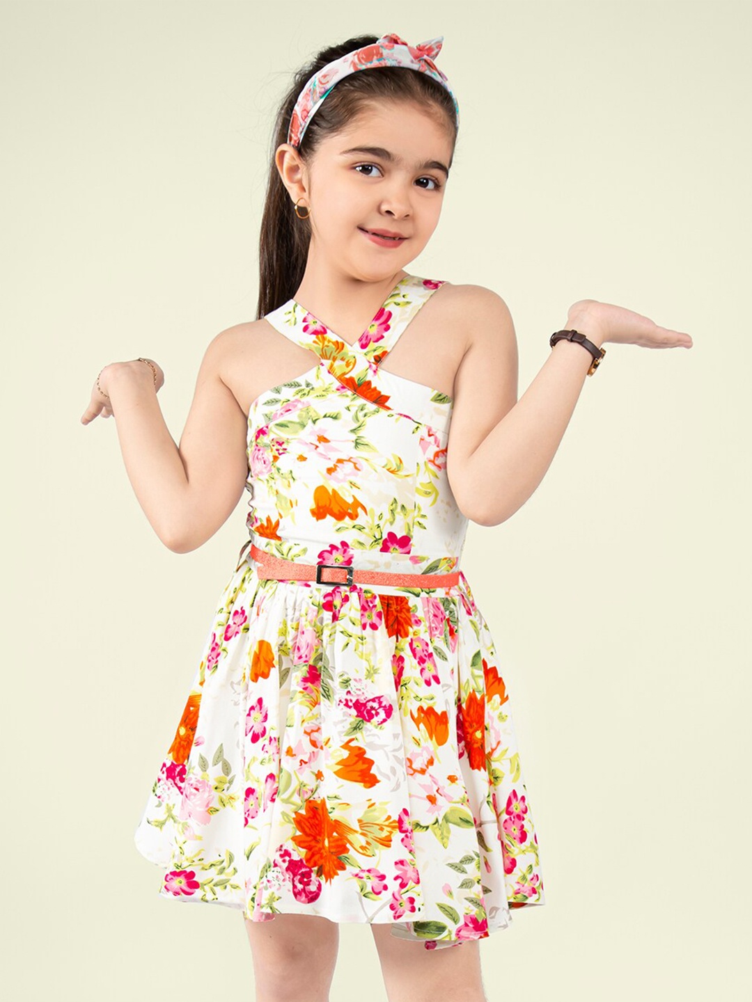 

Naughty Ninos Girls Floral Print Fit & Flare Dress, Yellow