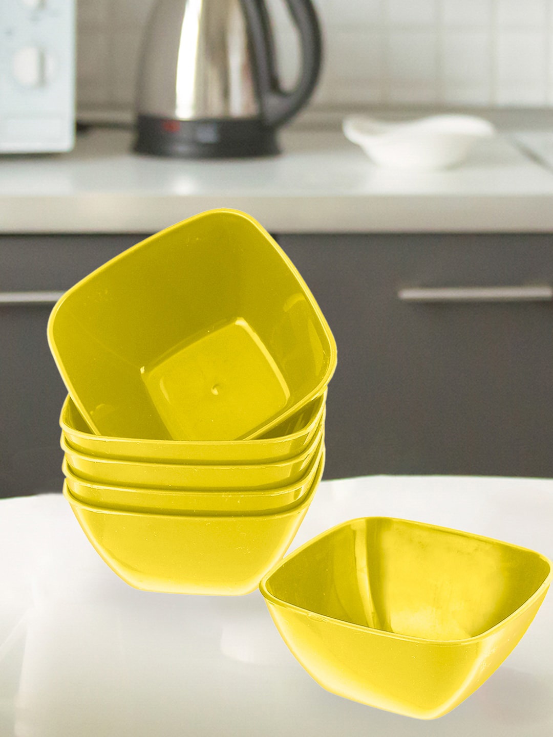 

Kuber Industries Green 12-Pcs Dishwasher Safe Square Serving Bowls - 250 ml Each