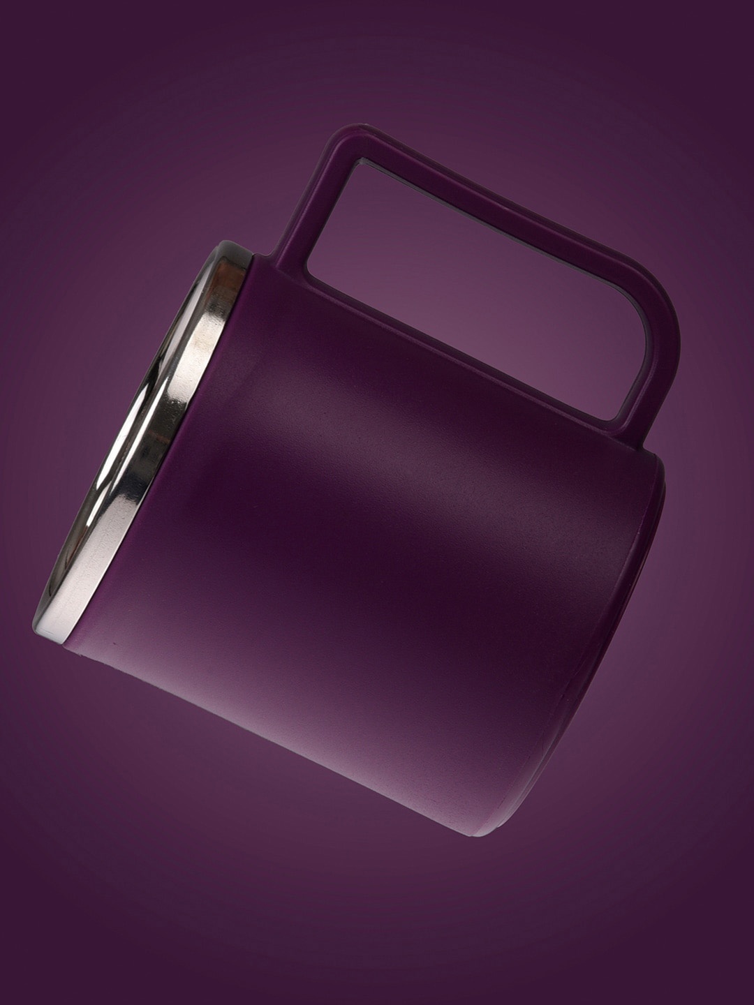 

Kuber Industries Purple 2 Pcs Solid Inside Stainless Steel Matte Coffee Mugs - 400 ML Each