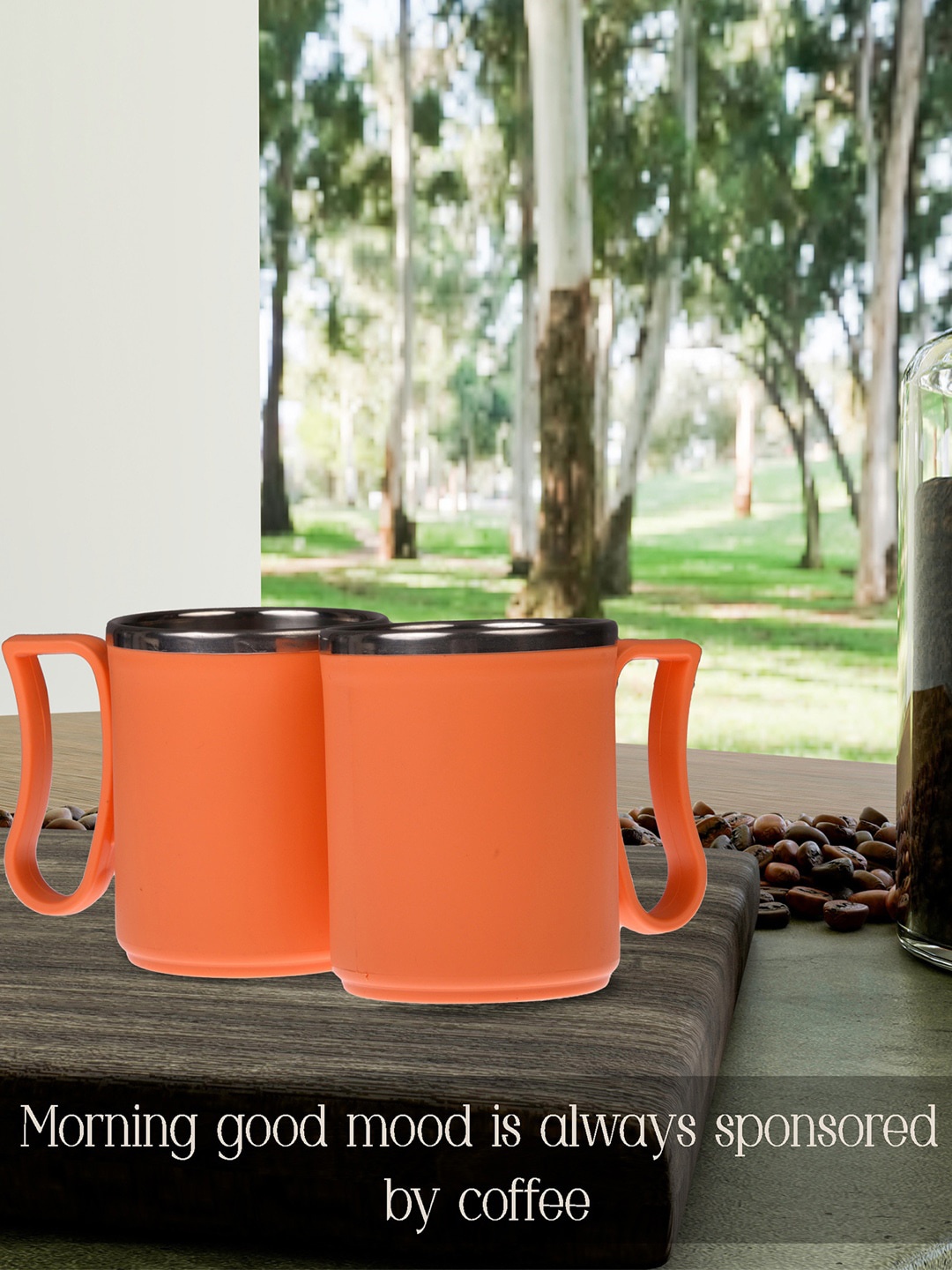 

Kuber Industries Orange 6 Pieces Stainless Steel Matte Double Wall Coffee Mugs