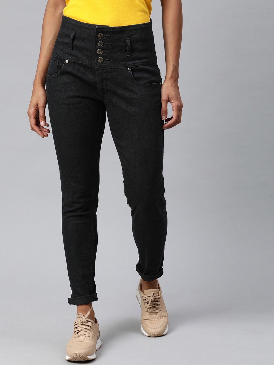 

Enviously Young Women Jean Slim Fit High-Rise Stretchable Jeans, Black