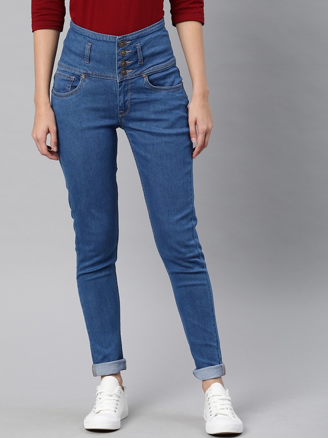 

Enviously Young Women Jean Skinny Fit High-Rise Light Stretchable Jeans, Blue