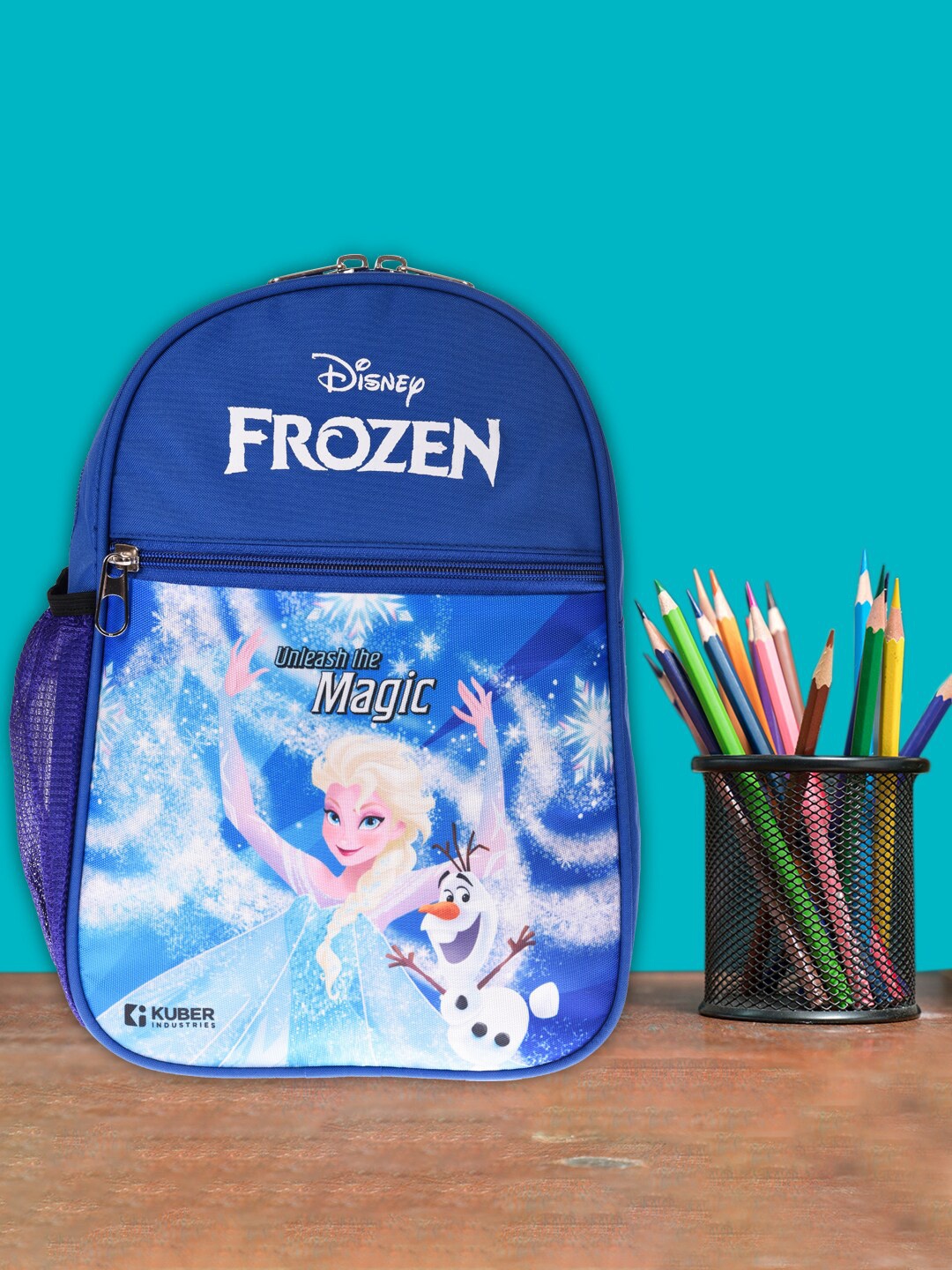 

Kuber Industries Kids Disney Frozen Printed Backpack, Blue