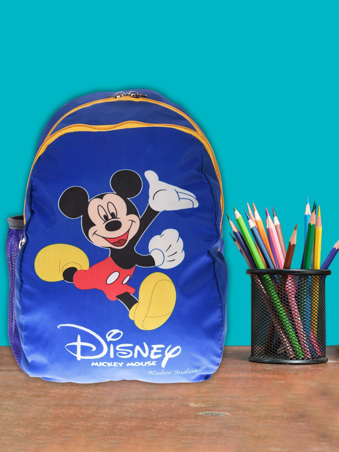 

Kuber Industries Disney Mickey Printed School 2 Compartment Kids School Bag Backpack, Blue