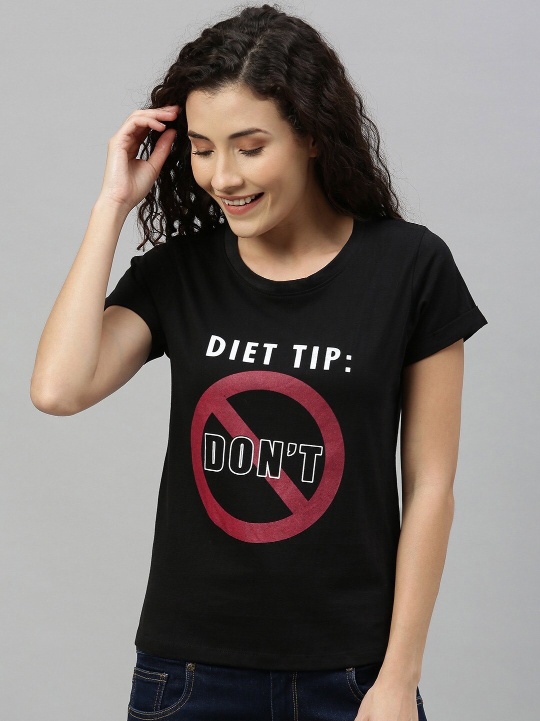 

Enviously Young Typography Printed Slim Fit Cotton T-shirt, Black