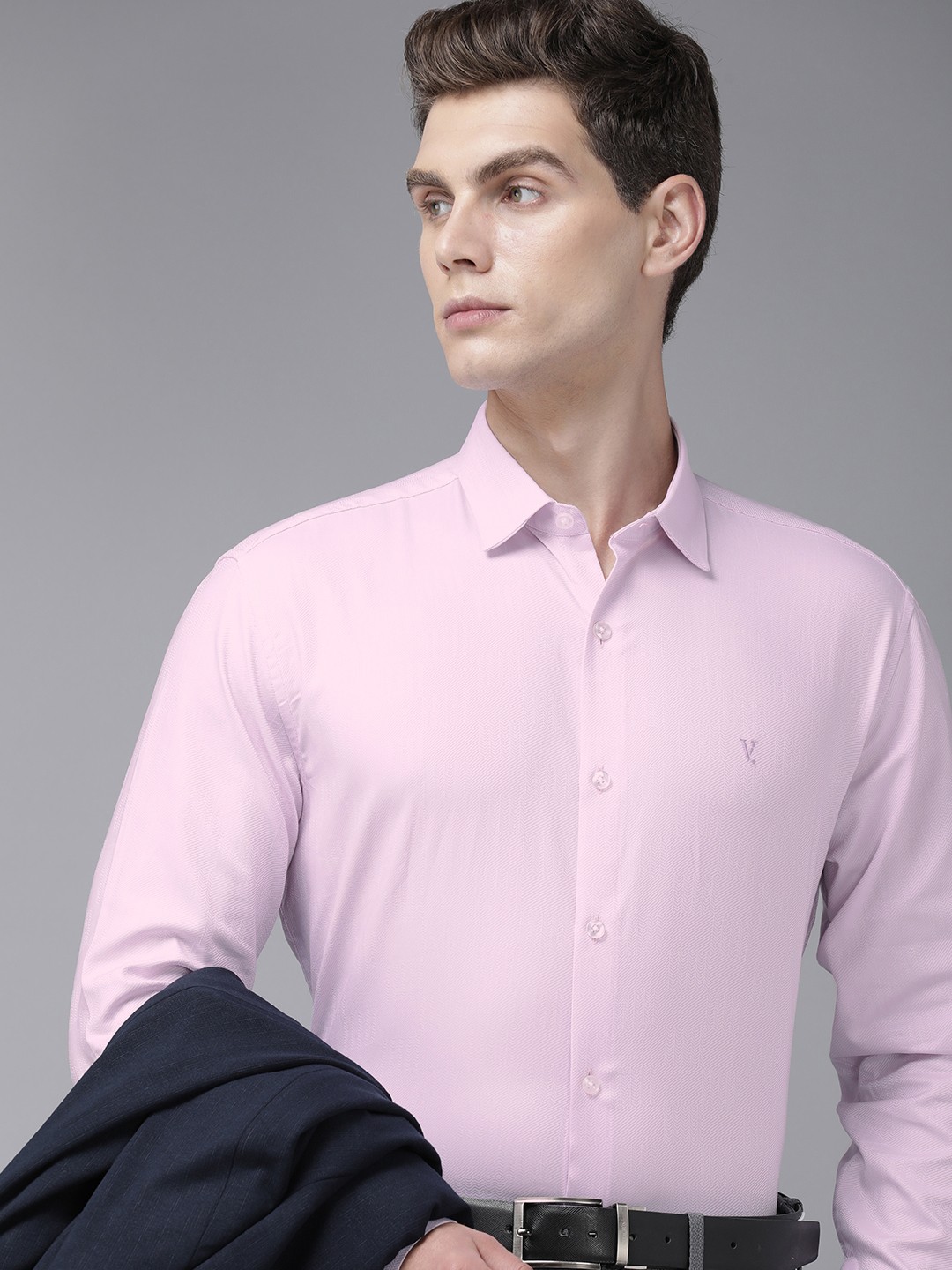 

V Dot Slim Fit Pure Cotton Formal Shirt, Pink
