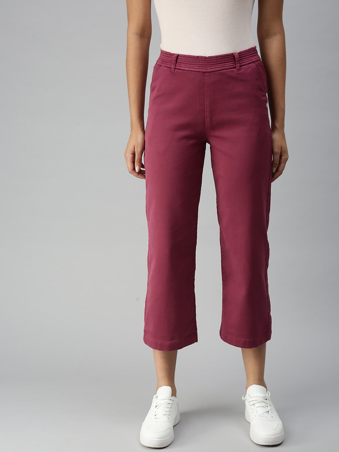 

SHOWOFF Women Straight Fit High-Rise Stretchable Jeans, Mauve