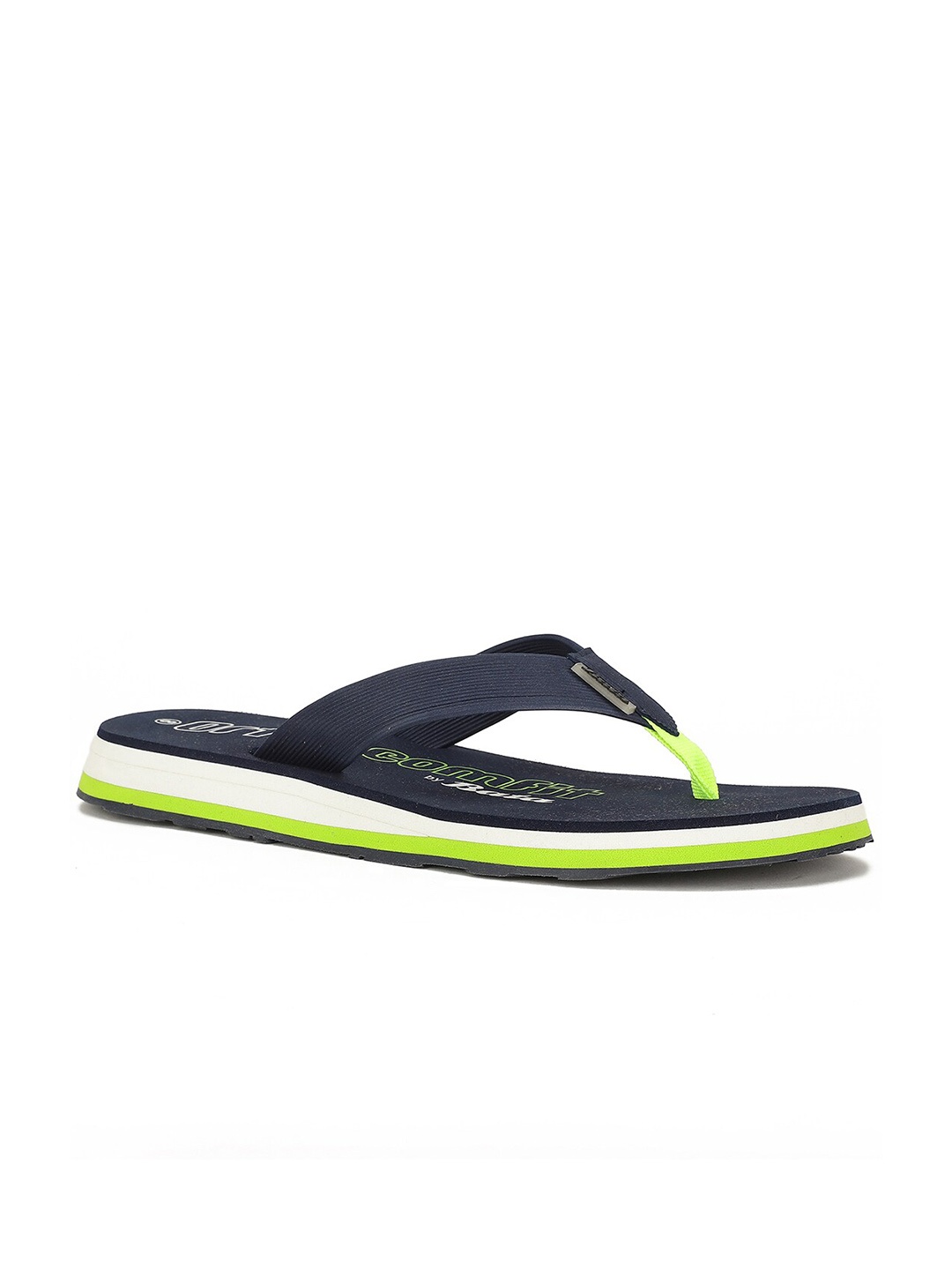 

Sunshine by Bata Men Printed Slip On Thong Flip-Flops, Navy blue