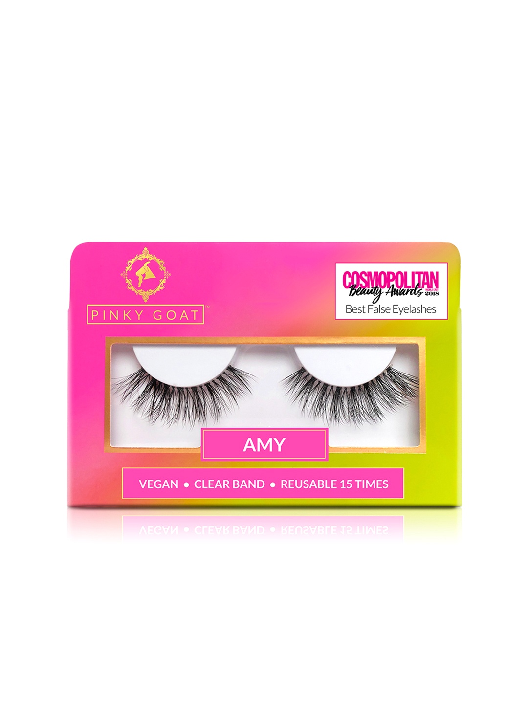 

Pinky Goat Black Lightweight & Vegan Reusable Natural False Eyelashes - Amy