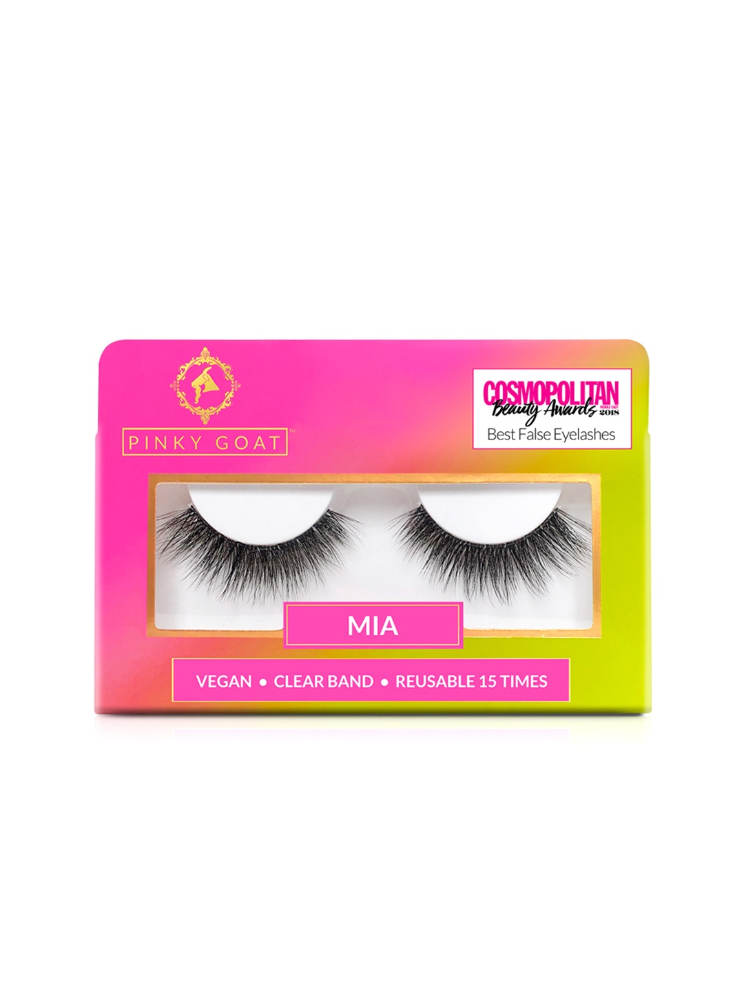 

Pinky Goat Black Lightweight & Vegan Reusable Natural False Eyelashes - Mia