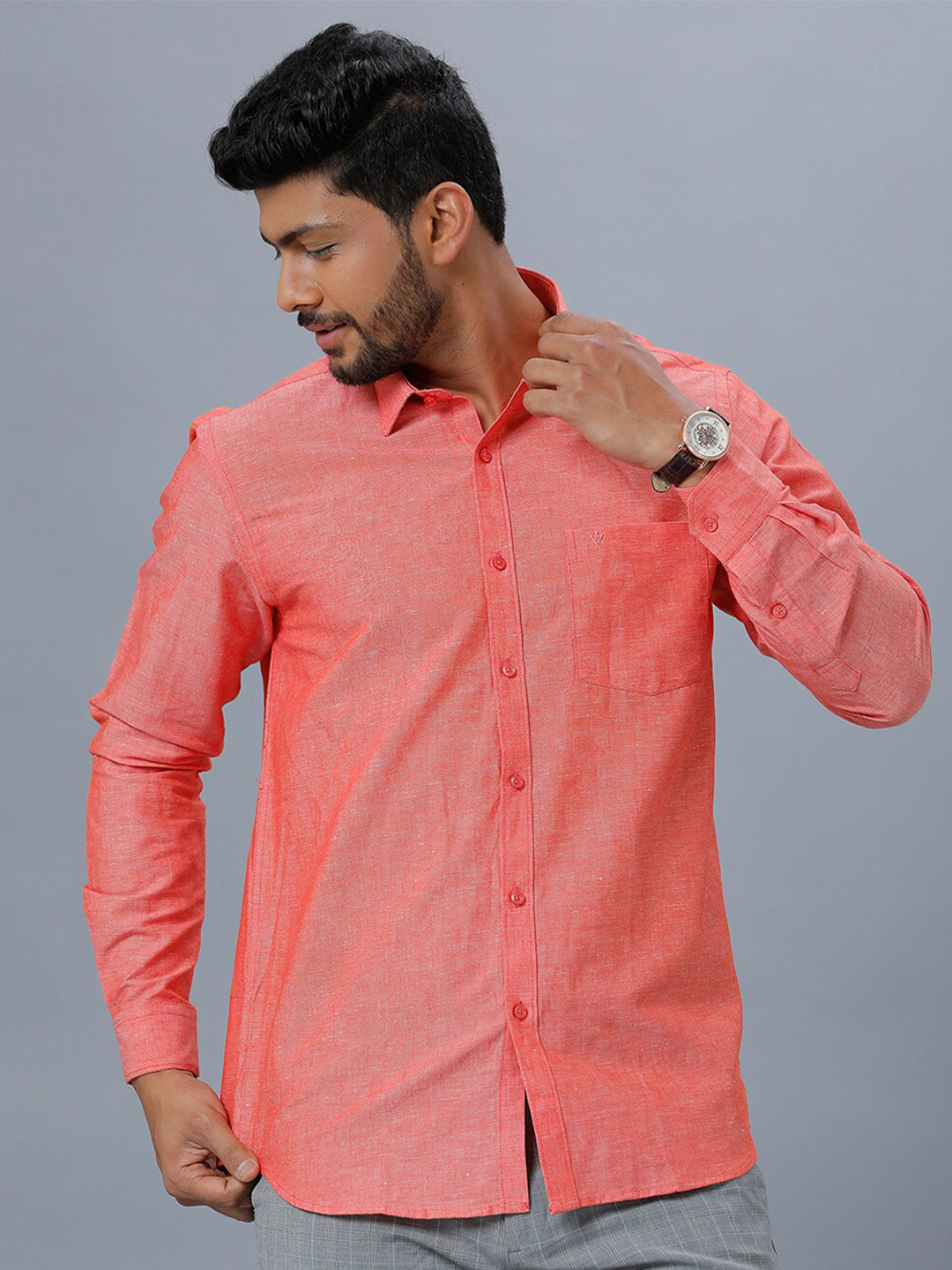 

Ramraj Opaque Casual Shirt, Orange