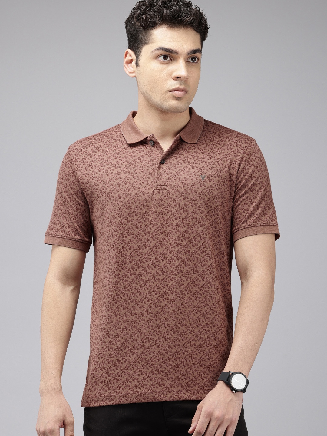 

Van Heusen Floral Printed Polo Collar T-shirt, Mauve