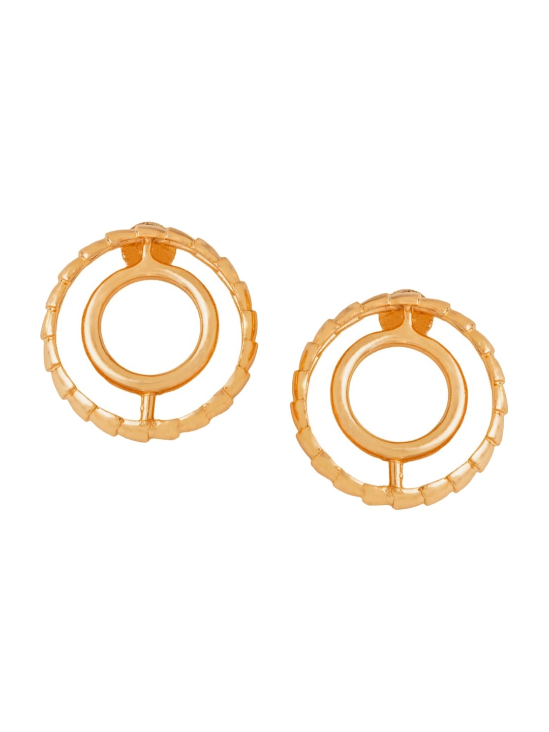 

TANN TRIM Concentric Circle Studs 22 Kt Gold Plated Studs