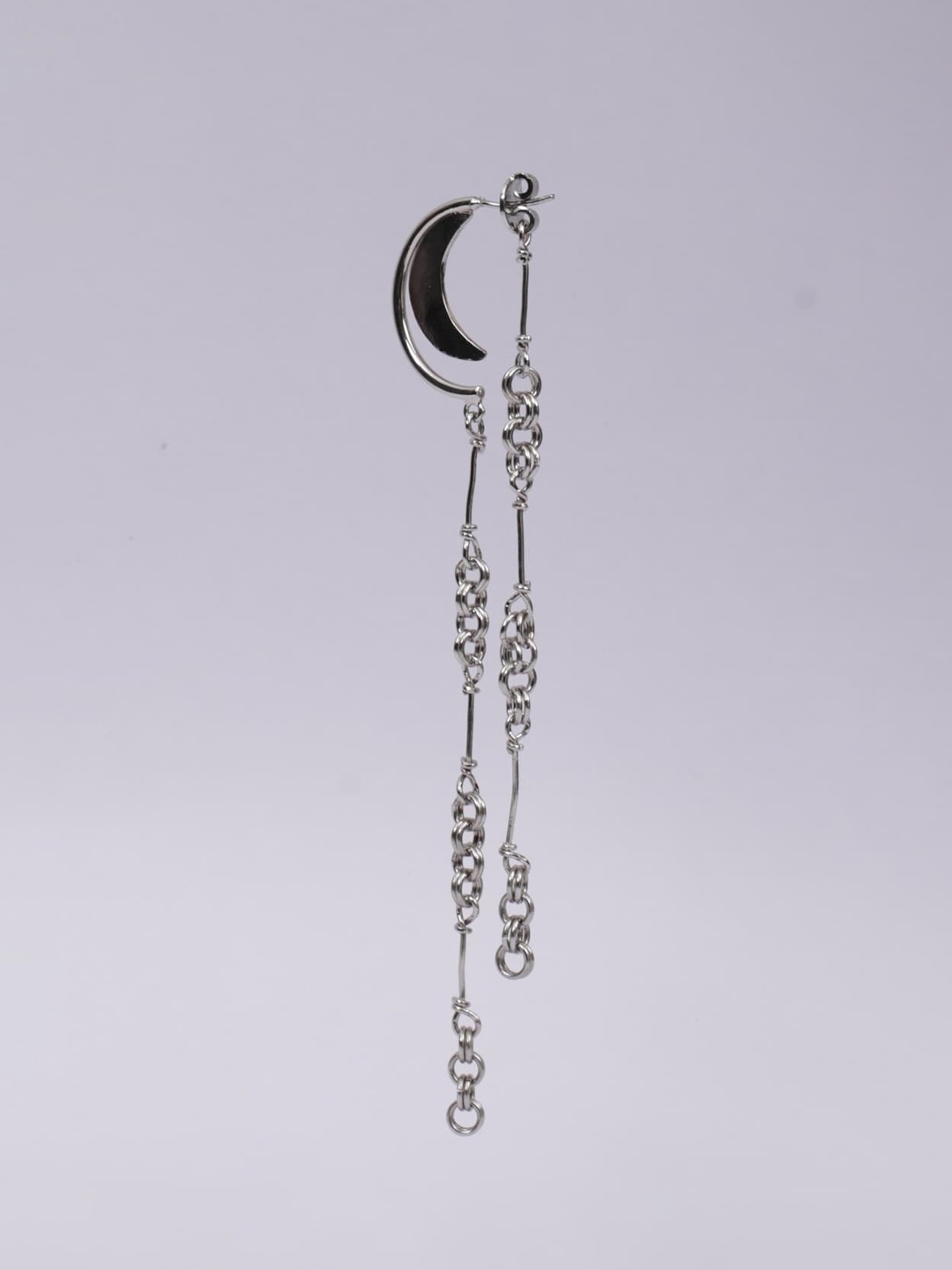 

TANN TRIM Crescent Dual Danglers, Silver