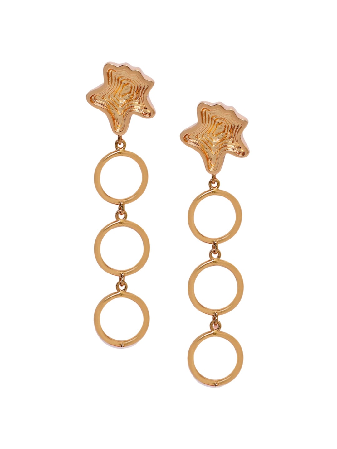 

TANN TRIM 18Kt Gold-Plated Contemporary Drop Earrings