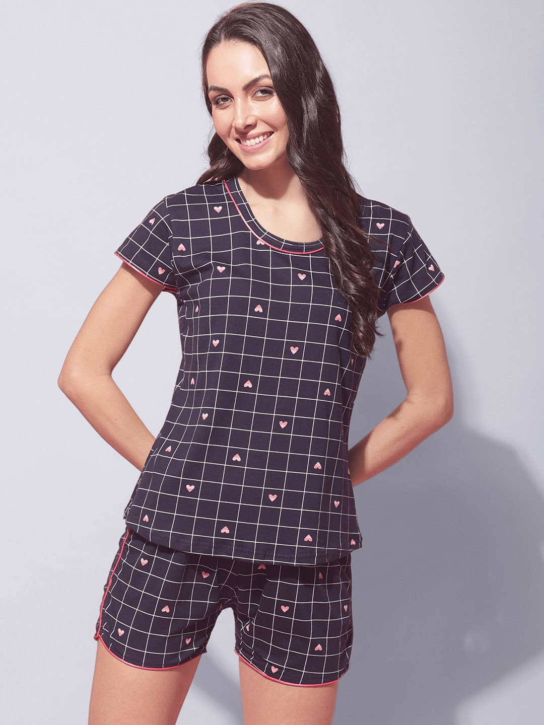 

Secret Wish Women Printed Pure Cotton Night Suit, Blue