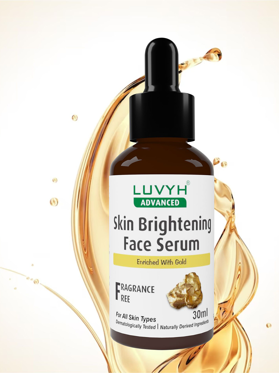 LUVYH Skin Brightening Fragrance-Free Face Serum with Gold - 30 ml