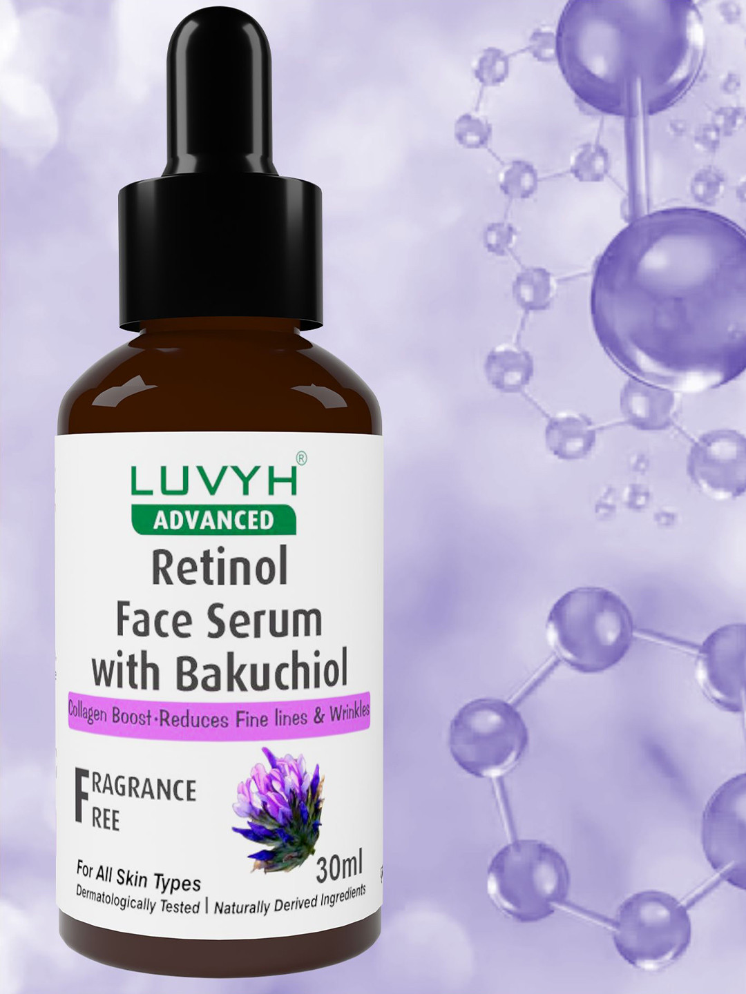 LUVYH Retinol Fragrance-Free Face Serum with Bakuchiol - 30 ml
