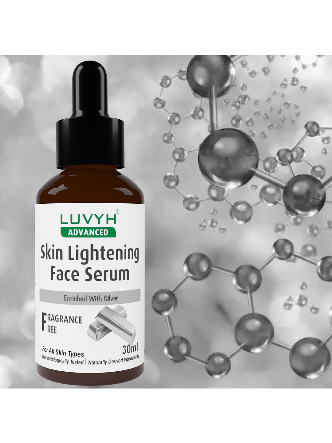 LUVYH Skin Lightening Fragrance-Free Face Serum with Silver - 30 ml